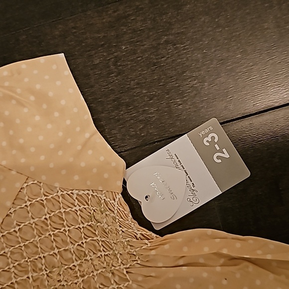 Hand smocked toddler girl summer dress cotton 2T - 3T - Picture 3 of 3